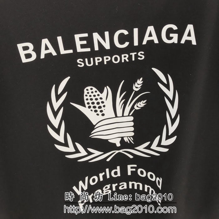 Balenciaga巴黎世家 18ss秋冬新款套頭衛衣 糧食計畫署系列圖案 定制純棉加絨面料 高版本男女同款 ydi2062